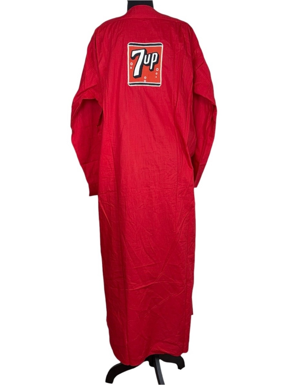 Vintage 50s 60s Weldon 7UP Patch Night Robe Red Advertising Loungewear Retro USA